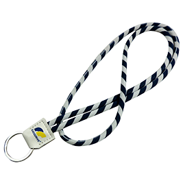 Round lanyards with a printed pu ending